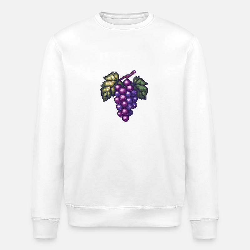 Weintrauben Pixel - Stanley/Stella Unisex Bio-Sweatshirt ROLLER - Weiß
