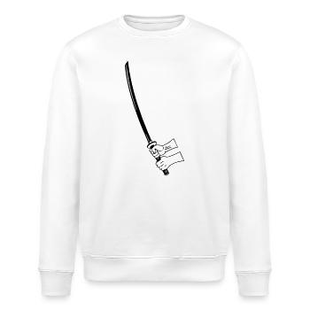 Samouraï Busihdo katana à deux mains - Sweat bio ROLLER Stanley/Stella Unisexe - blanc - Devant - Nik (191cm)