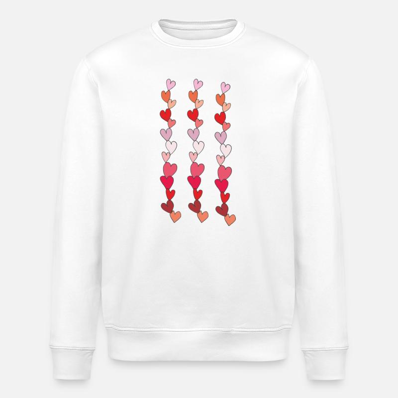 chaîne de cœur 3 fois - Sweat bio ROLLER Stanley/Stella Unisexe - blanc