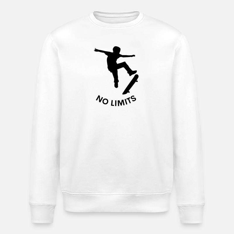 No Limits – Skateboard Dreams - Stanley/Stella ROLLER Unisex Organic Sweatshirt - white