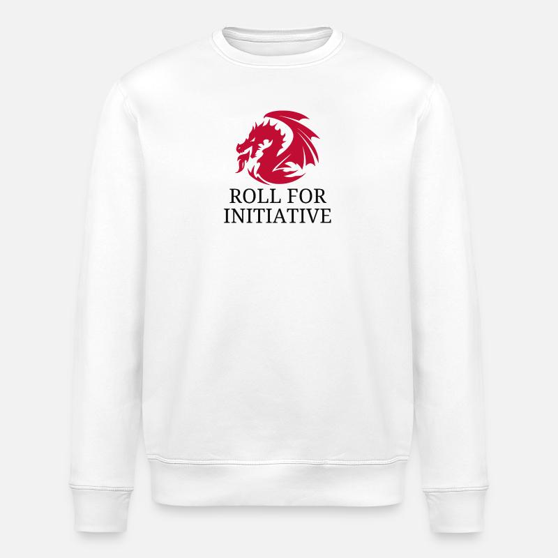 Roll For Initiative – Feuerdrache - Stanley/Stella Unisex Bio-Sweatshirt ROLLER - Weiß