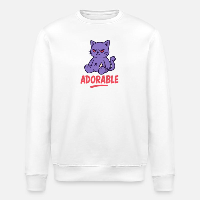 Grumpy Kitty - Stanley/Stella ROLLER Unisex Organic Sweatshirt - white