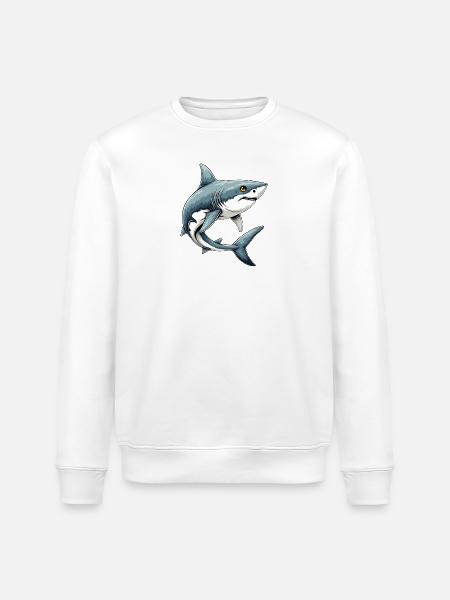 Shark - Stanley/Stella ROLLER Unisex Organic Sweatshirt - white