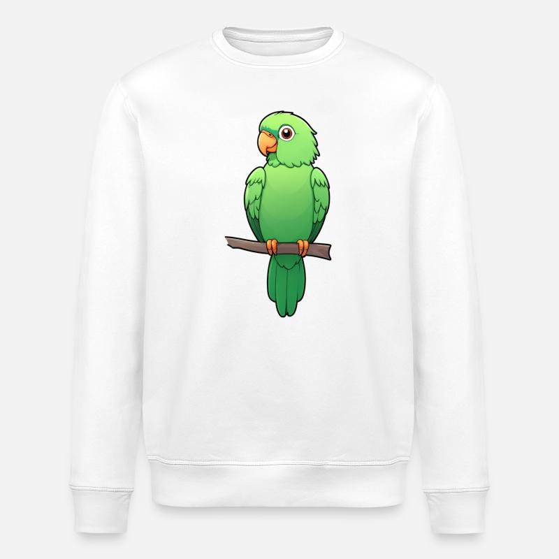Adorable perroquet vert - Sweat bio ROLLER Stanley/Stella Unisexe - blanc