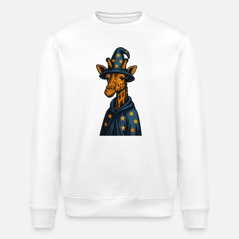 Wizard Giraffe Magic Art - Stanley/Stella Unisex Bio-Sweatshirt ROLLER - Weiß