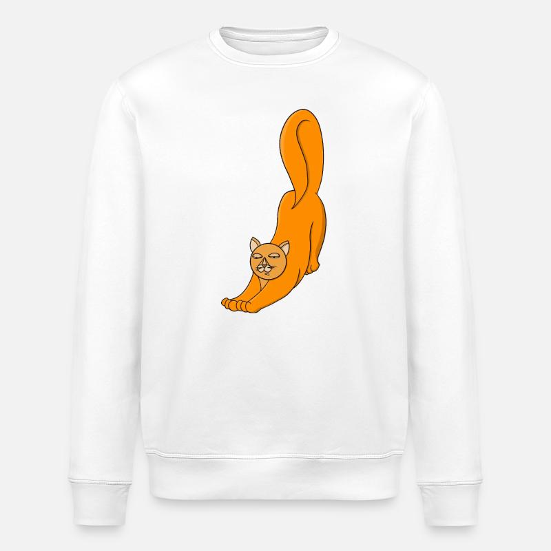 Chat Orange Étirant - Sweat bio ROLLER Stanley/Stella Unisexe - blanc