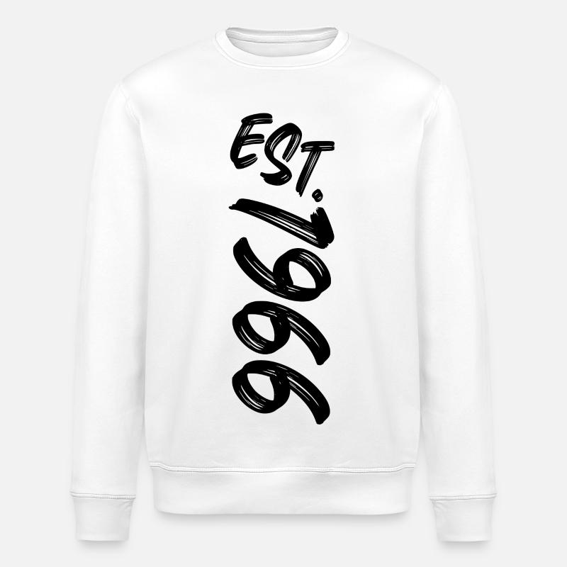 Est. 1966 - Established 1966 - Birthday Gift - Stanley/Stella ROLLER Unisex Organic Sweatshirt - white