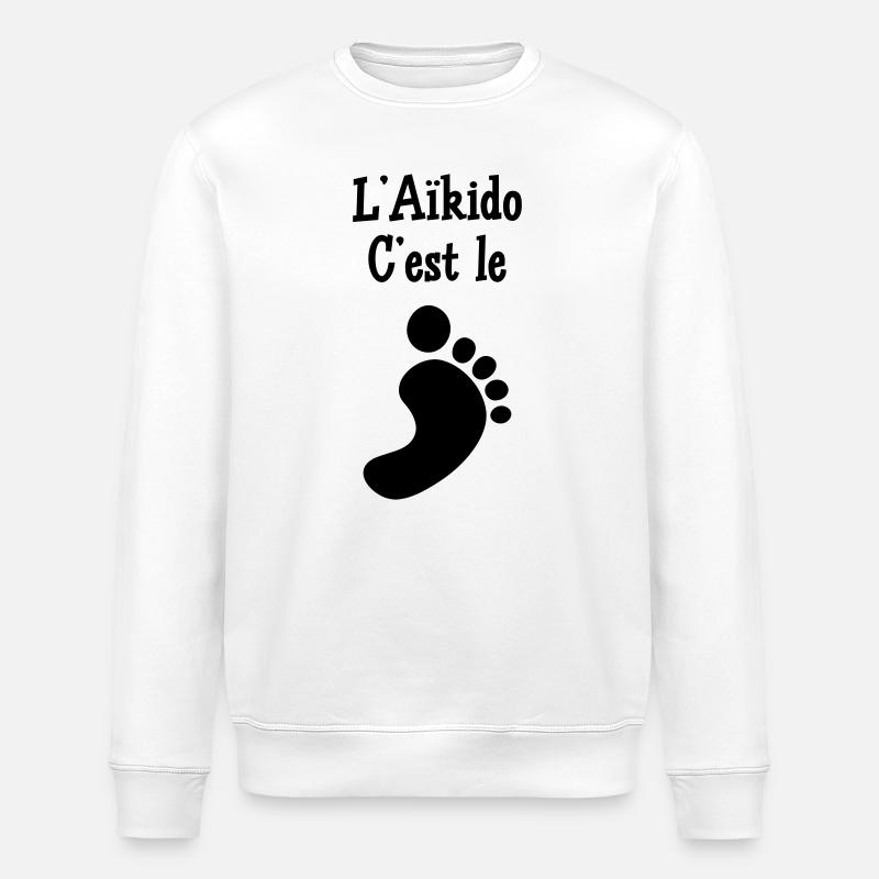 L''Aïkido c'est le pied ! - Sweat bio ROLLER Stanley/Stella Unisexe - blanc
