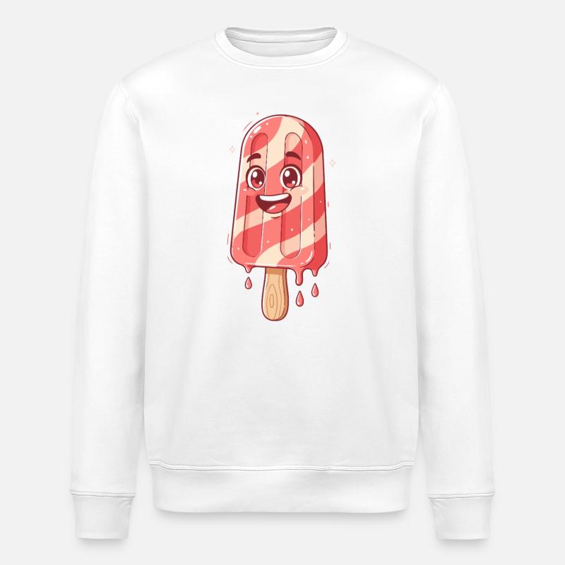 Sourire glacé à rayures douces - Sweat bio ROLLER Stanley/Stella Unisexe - blanc