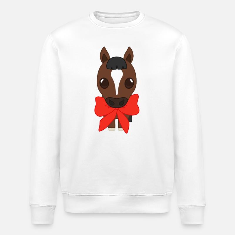 Frange avec ruban rouge - Sweat bio ROLLER Stanley/Stella Unisexe - blanc