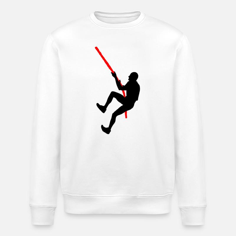 OCR Climb – Rope Challenge Design - Stanley/Stella ROLLER Unisex Organic Sweatshirt - white