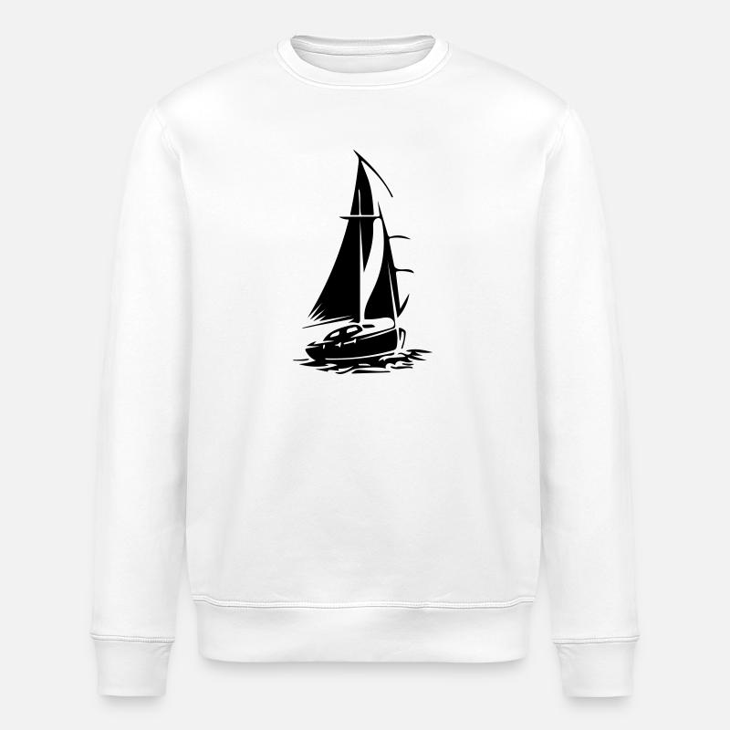 Segelboot - Stanley/Stella Unisex Bio-Sweatshirt ROLLER - Weiß