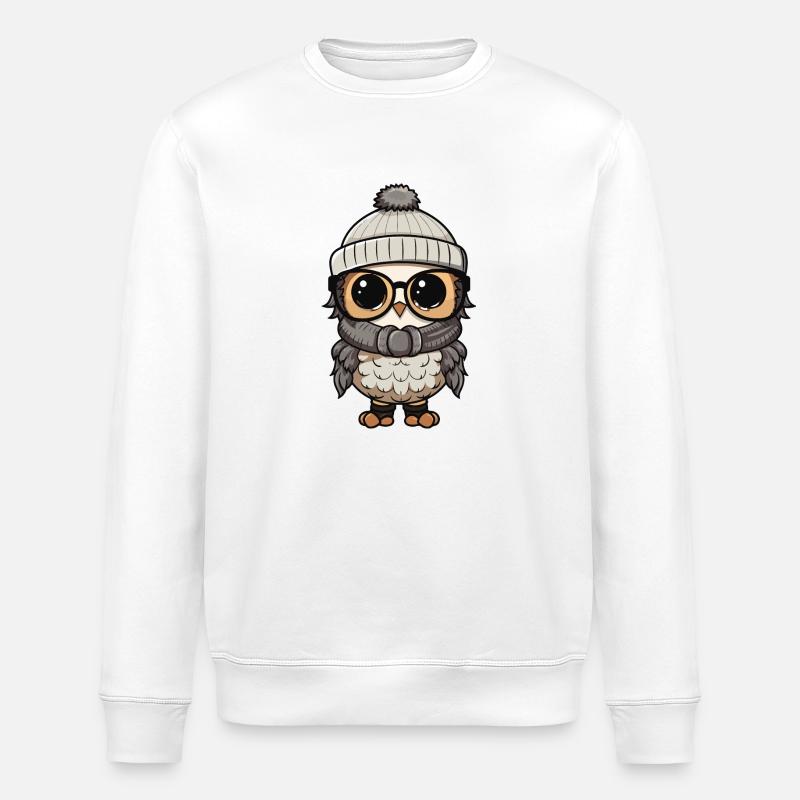 Hibou d’hiver confortable - Sweat bio ROLLER Stanley/Stella Unisexe - blanc