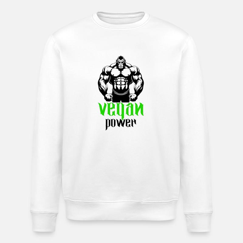 Gorilla Bodybuilder Végétalien - Sweat bio ROLLER Stanley/Stella Unisexe - blanc