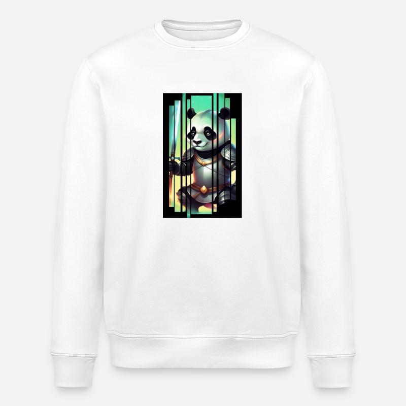 Panda chevalier - Sweat bio ROLLER Stanley/Stella Unisexe - blanc