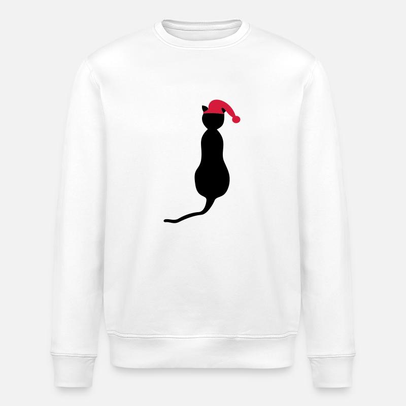 Christmas - Cat - Stanley/Stella ROLLER Unisex Organic Sweatshirt - white