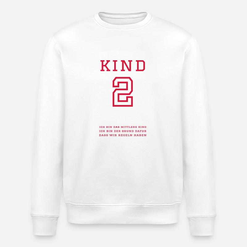 Kind 2 (personalisierbar) - Stanley/Stella Unisex Bio-Sweatshirt ROLLER - Weiß