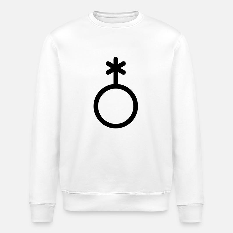 Genderqueer icon, non-binary - Stanley/Stella ROLLER Unisex Organic Sweatshirt - white