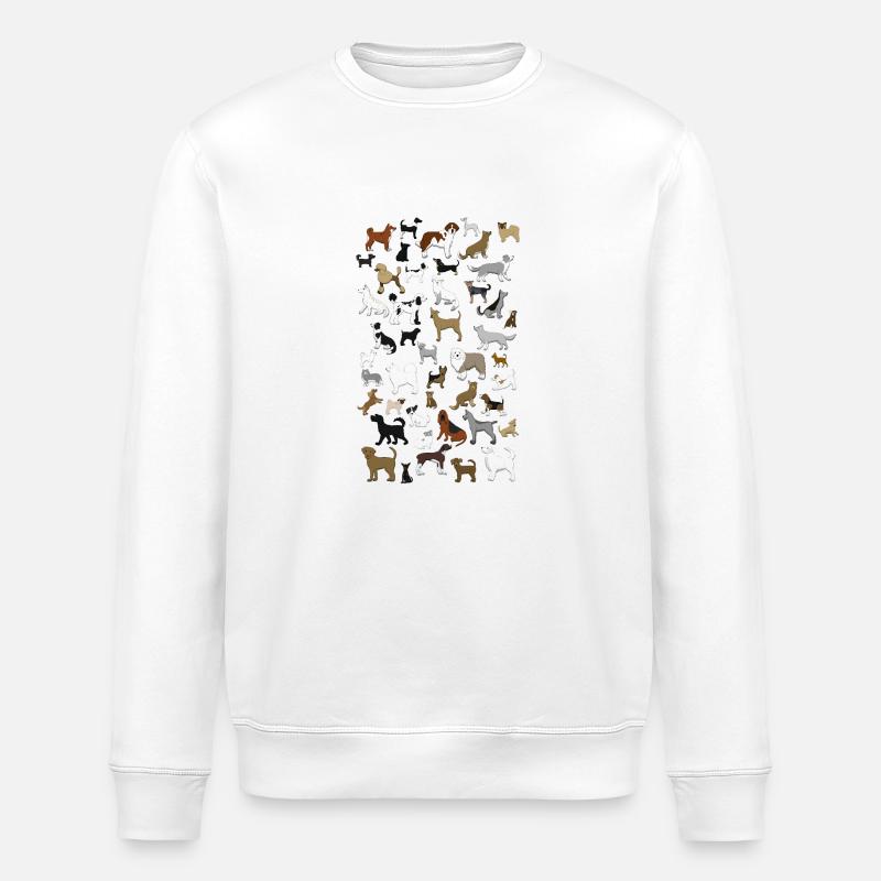 many dogs pixel - Stanley/Stella økologisk unisex-sweatshirt ROLLER - hvid