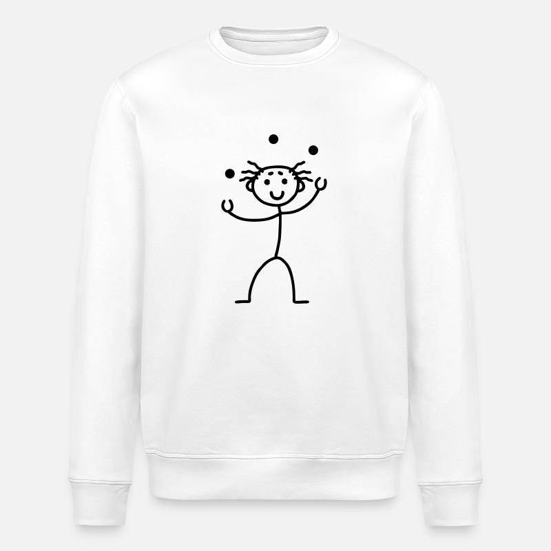 Strichmännchen - jonglieren - Stanley/Stella Unisex Bio-Sweatshirt ROLLER - Weiß