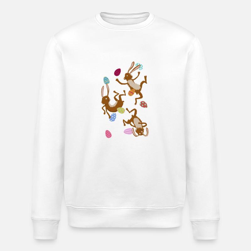 fallende Osterhasen - Stanley/Stella Unisex Bio-Sweatshirt ROLLER - Weiß