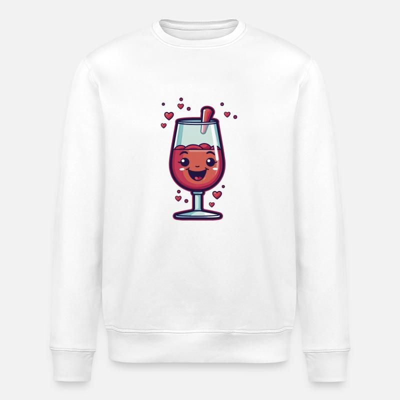 Verre à vin - Sweat bio ROLLER Stanley/Stella Unisexe - blanc