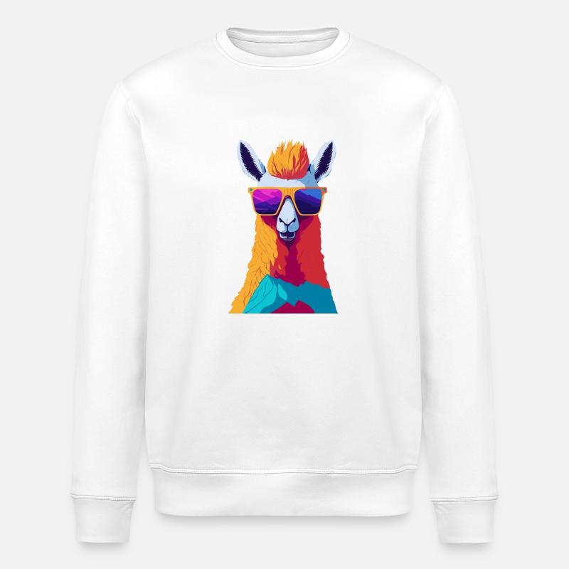 Retro-Alpaka-Rebellion - Stanley/Stella Unisex Bio-Sweatshirt ROLLER - Weiß