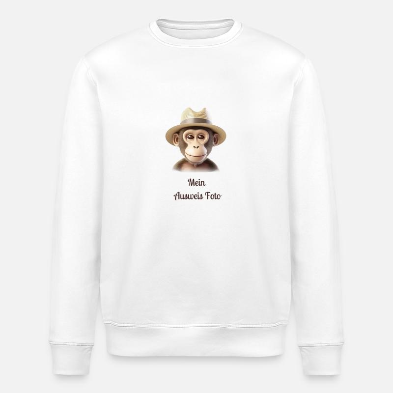 Max der lässige Affe - Stanley/Stella Unisex Bio-Sweatshirt ROLLER - Weiß