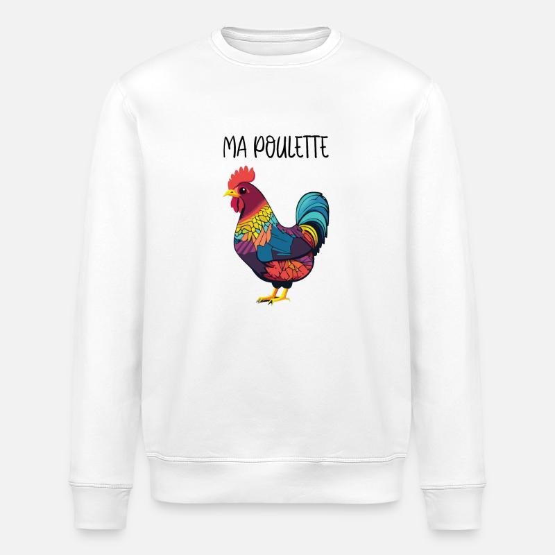 Ma poulette - Poule - Nature - Sweat bio ROLLER Stanley/Stella Unisexe - blanc
