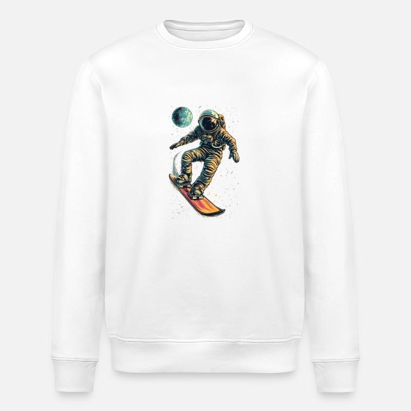 Zero Gravity Snowboarden - Stanley/Stella Unisex Bio-Sweatshirt ROLLER - Weiß