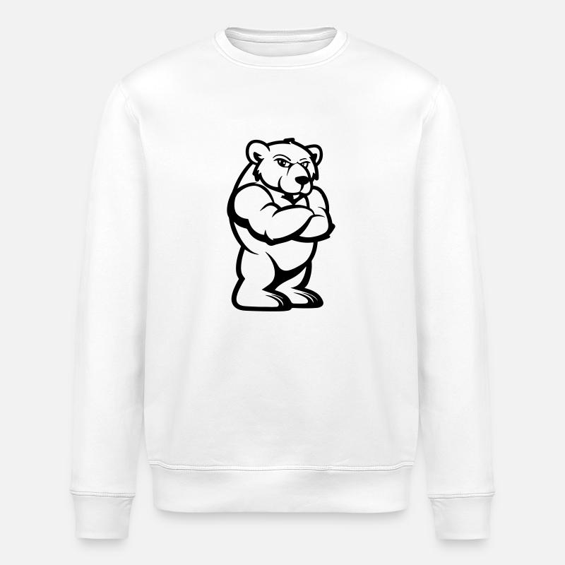 Bande dessinée ours - Sweat bio ROLLER Stanley/Stella Unisexe - blanc