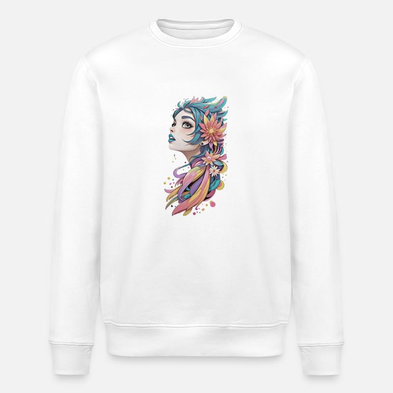 fille en fleurs - Sweat bio ROLLER Stanley/Stella Unisexe - blanc