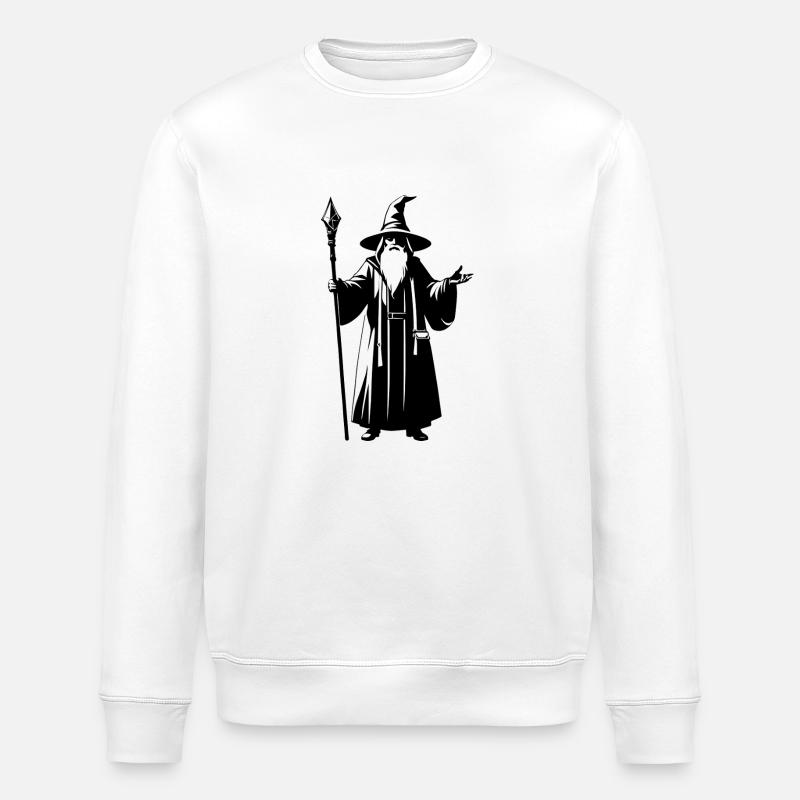 Wizard - Simple Fantasy Logo - Stanley/Stella Unisex Bio-Sweatshirt ROLLER - Weiß