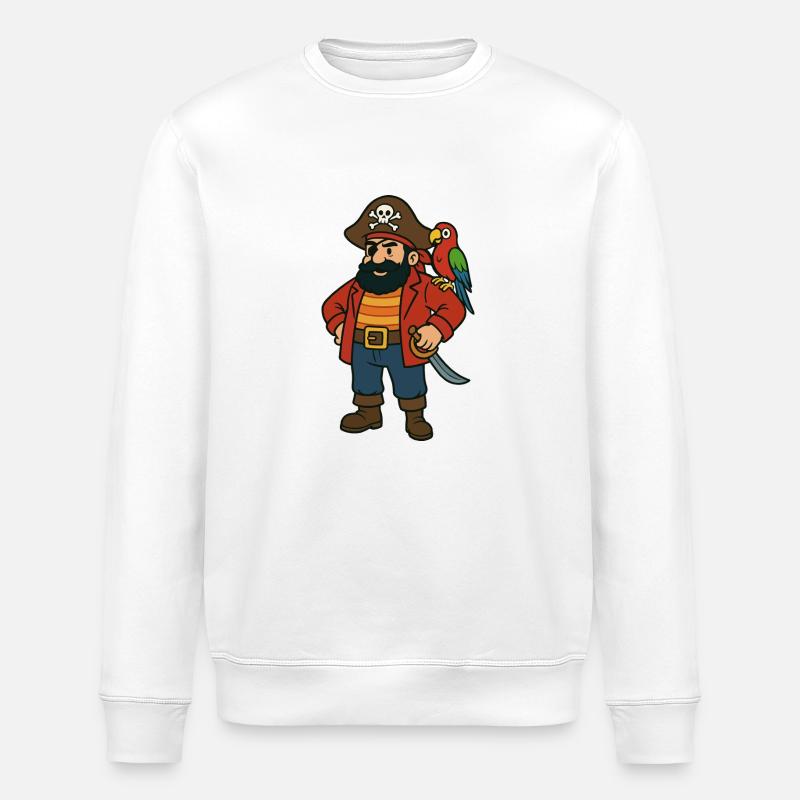pirat comic - Stanley/Stella Unisex Bio-Sweatshirt ROLLER - Weiß