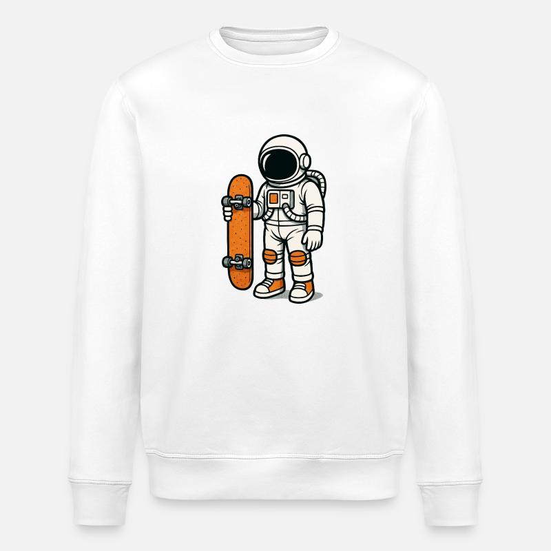 Planche à roulettes astronaute - Sweat bio ROLLER Stanley/Stella Unisexe - blanc