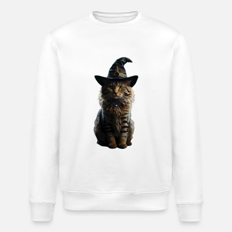 Hexenkater Halloween - Stanley/Stella Unisex Bio-Sweatshirt ROLLER - Weiß