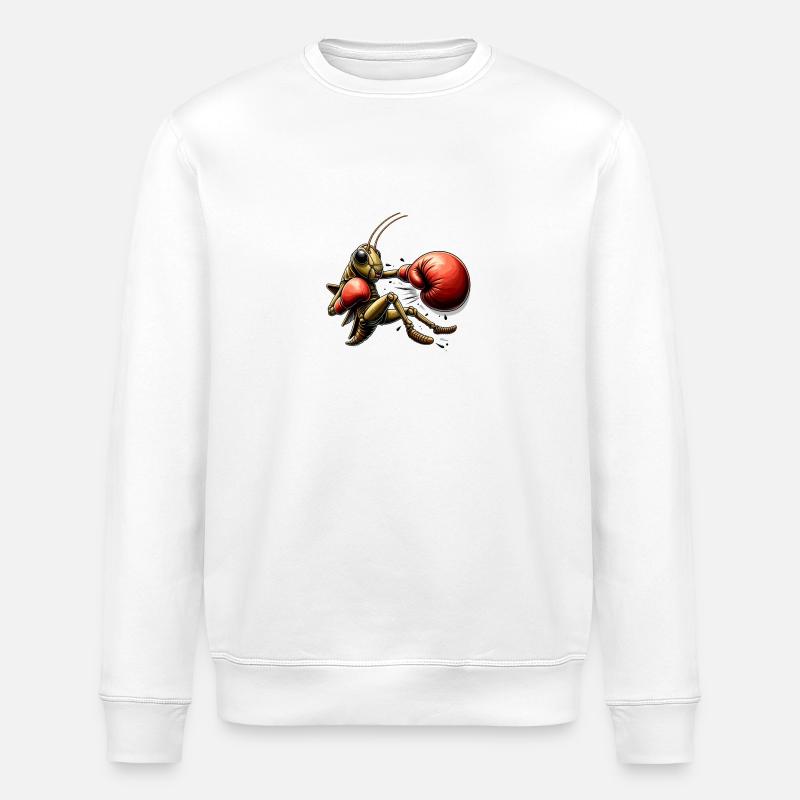 Eine boxende Heuschrecke - Stanley/Stella Unisex Bio-Sweatshirt ROLLER - Weiß