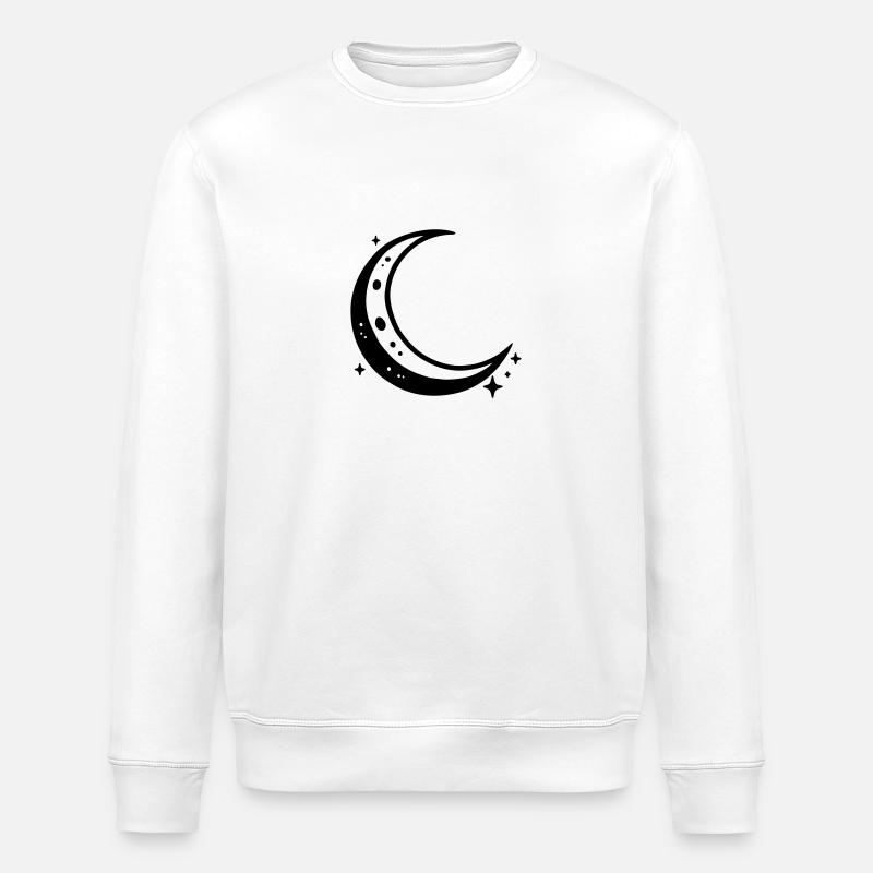 Moon Crescent Moon - Stanley/Stella ROLLER Unisex Organic Sweatshirt - white