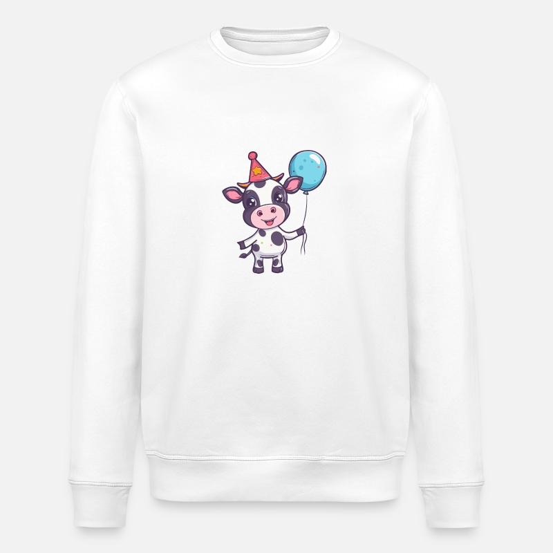 Vache Anniversaire Bébé - Sweat bio ROLLER Stanley/Stella Unisexe - blanc