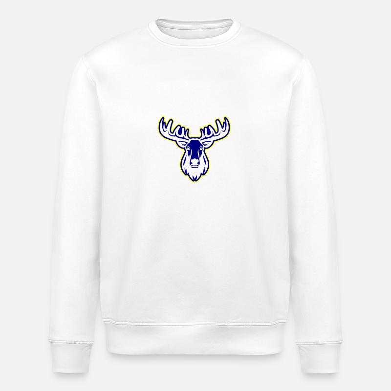 Moose Head - Stanley/Stella ROLLER Unisex Organic Sweatshirt - white