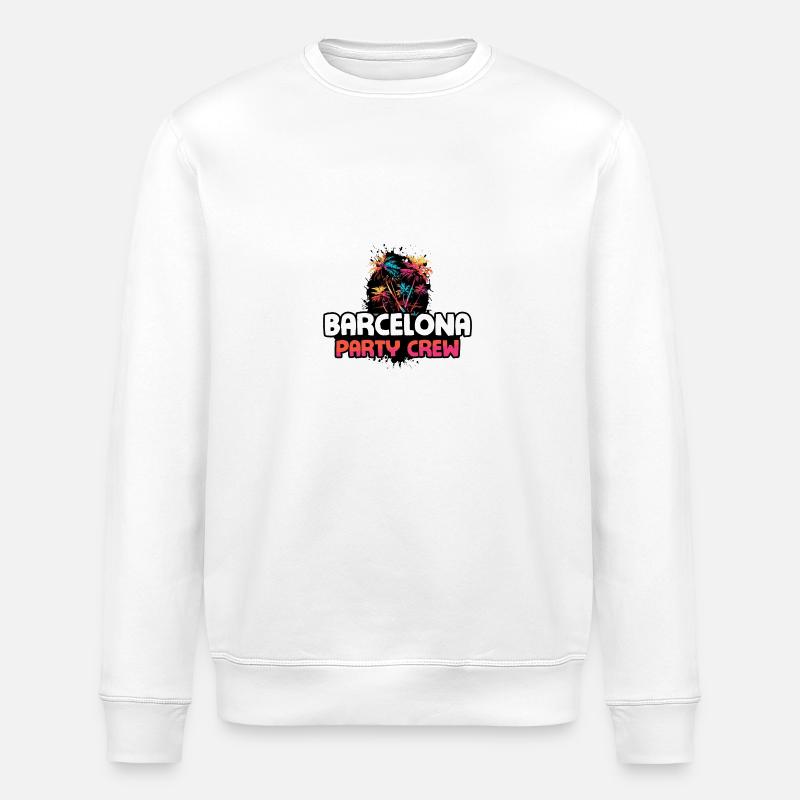 Barcelona Party Crew - Stanley/Stella ROLLER Unisex Organic Sweatshirt - white