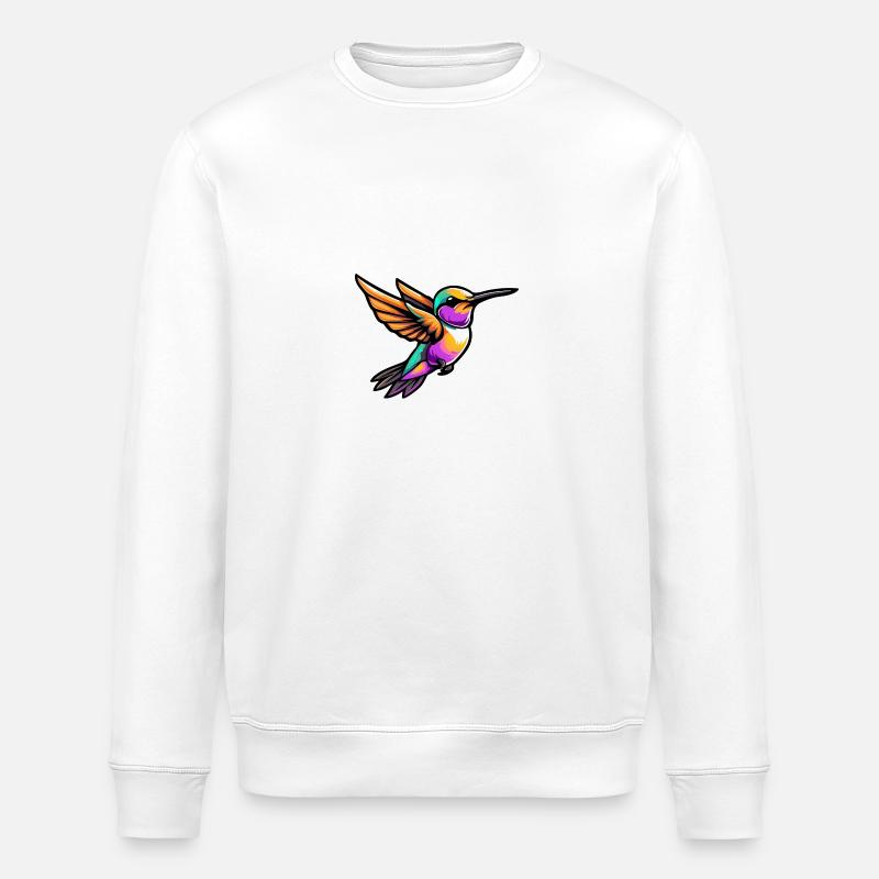 Colibri Oiseau Bande Dessinée - Sweat bio ROLLER Stanley/Stella Unisexe - blanc