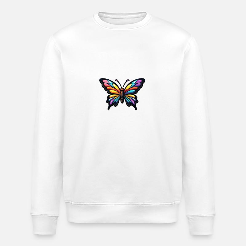Butterfly Comic - Stanley/Stella ROLLER Unisex Organic Sweatshirt - white