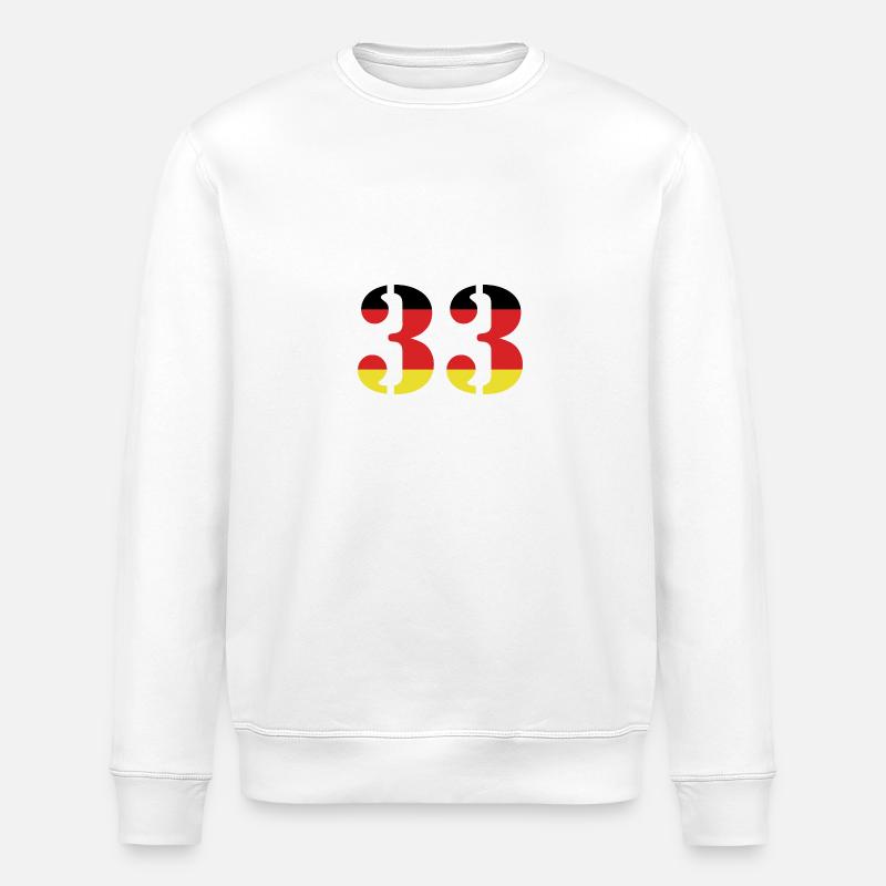 33 Numéro Jersey Allemagne - Sweat bio ROLLER Stanley/Stella Unisexe - blanc