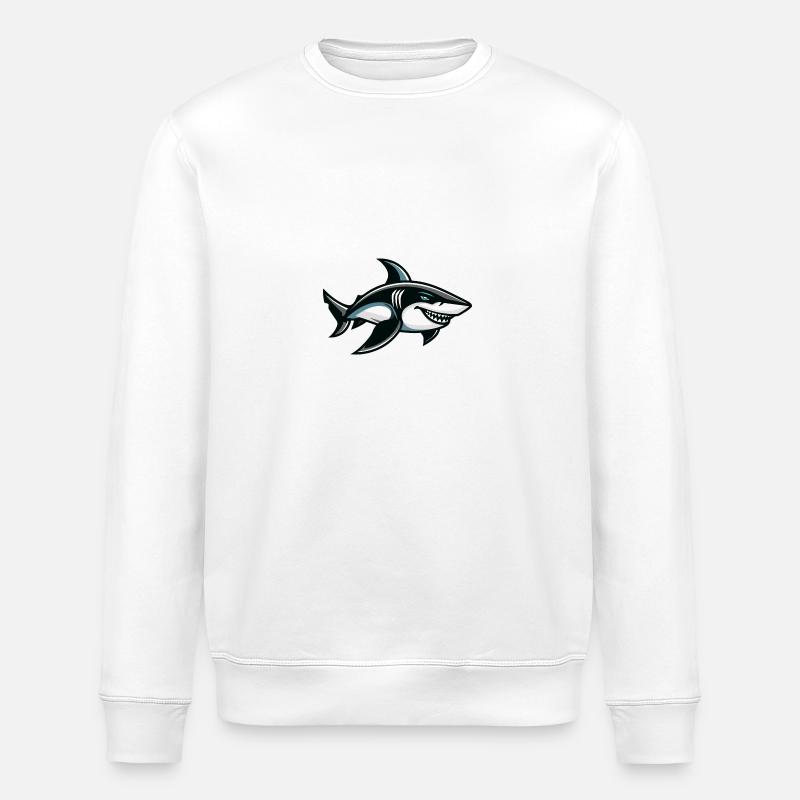 Shark Comic - Stanley/Stella ROLLER Unisex Organic Sweatshirt - white