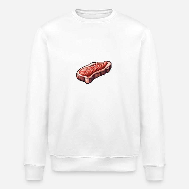 Steak Filet Pixel Icon - Sweat bio ROLLER Stanley/Stella Unisexe - blanc