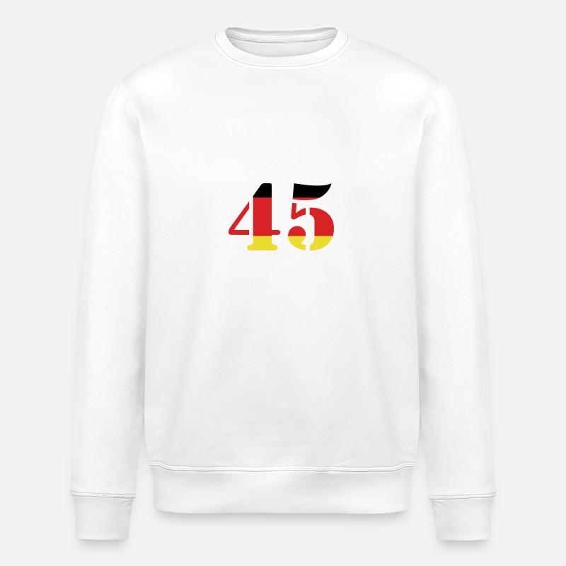45 Number Jersey Germany - Stanley/Stella ROLLER Unisex Organic Sweatshirt - white