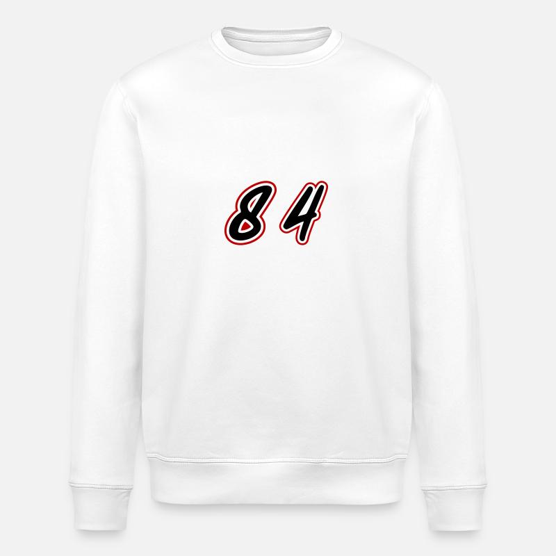 84 Zahl Symbol - Stanley/Stella Unisex Bio-Sweatshirt ROLLER - Weiß