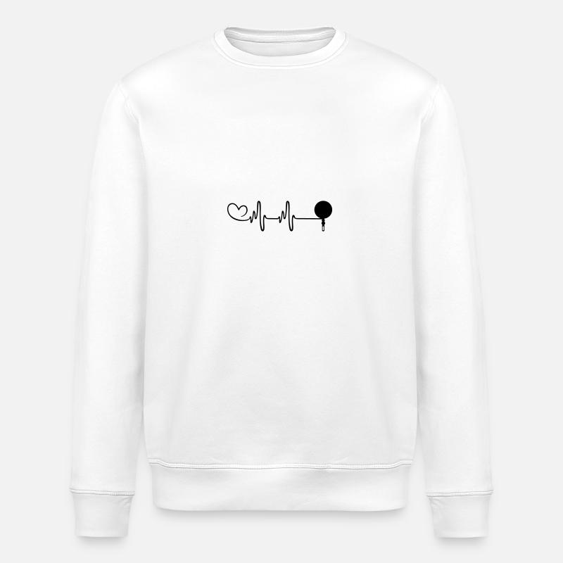 Pfanne Küche Herzschlag - Stanley/Stella Unisex Bio-Sweatshirt ROLLER - Weiß