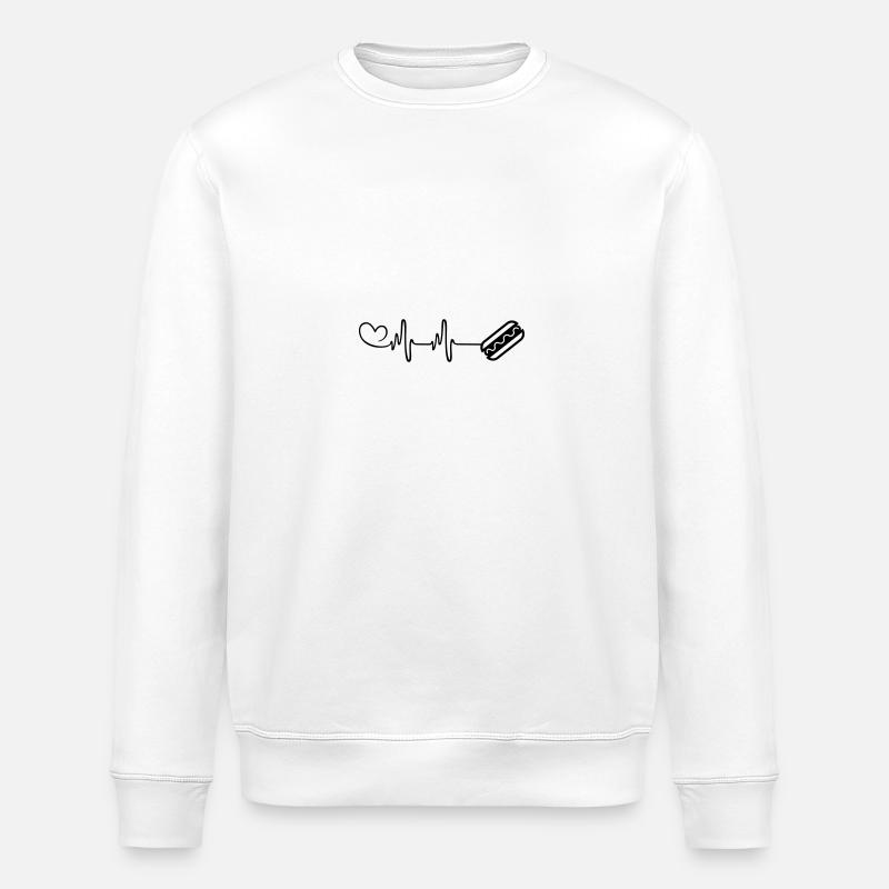 Hot-dog Pulsation Battement de cœur - Sweat bio ROLLER Stanley/Stella Unisexe - blanc